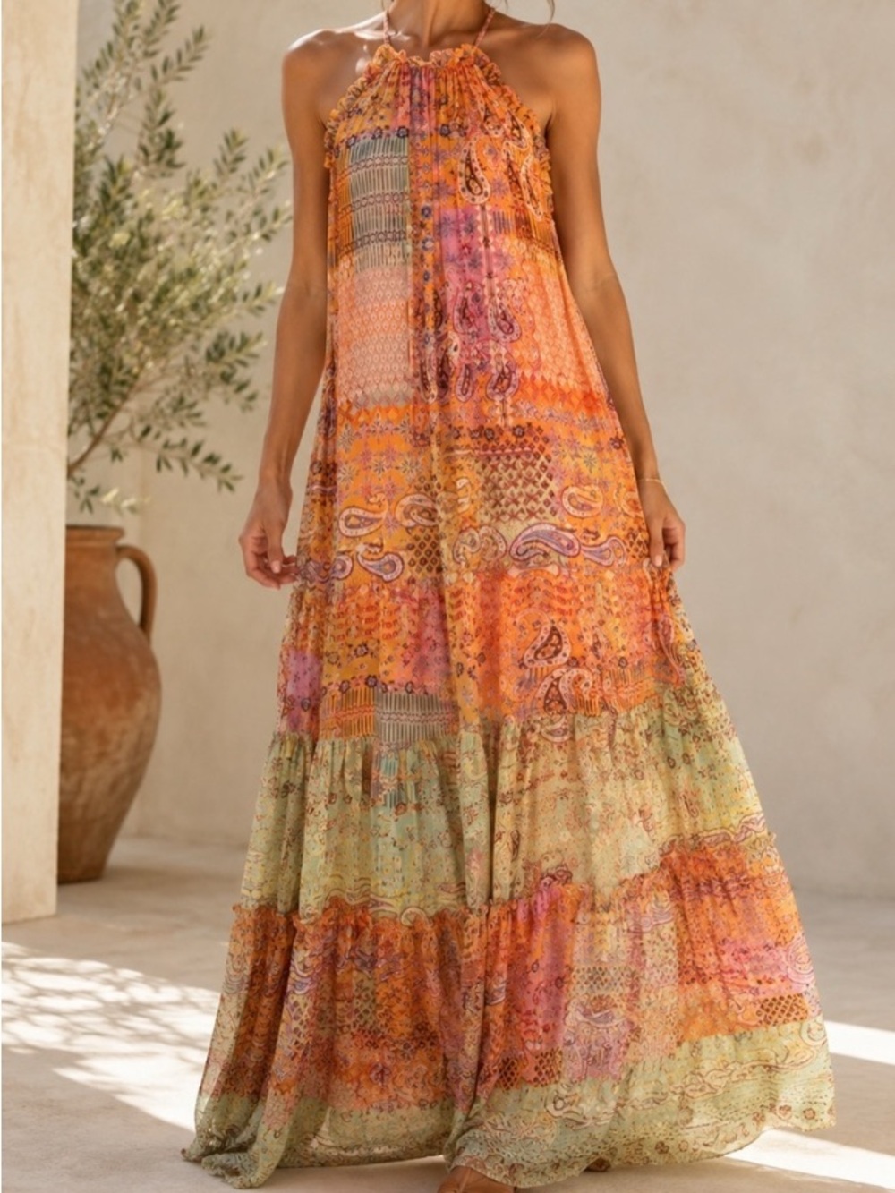 NWT Alexis Rosaline Maxi Dress in Sunset Paisley Size S